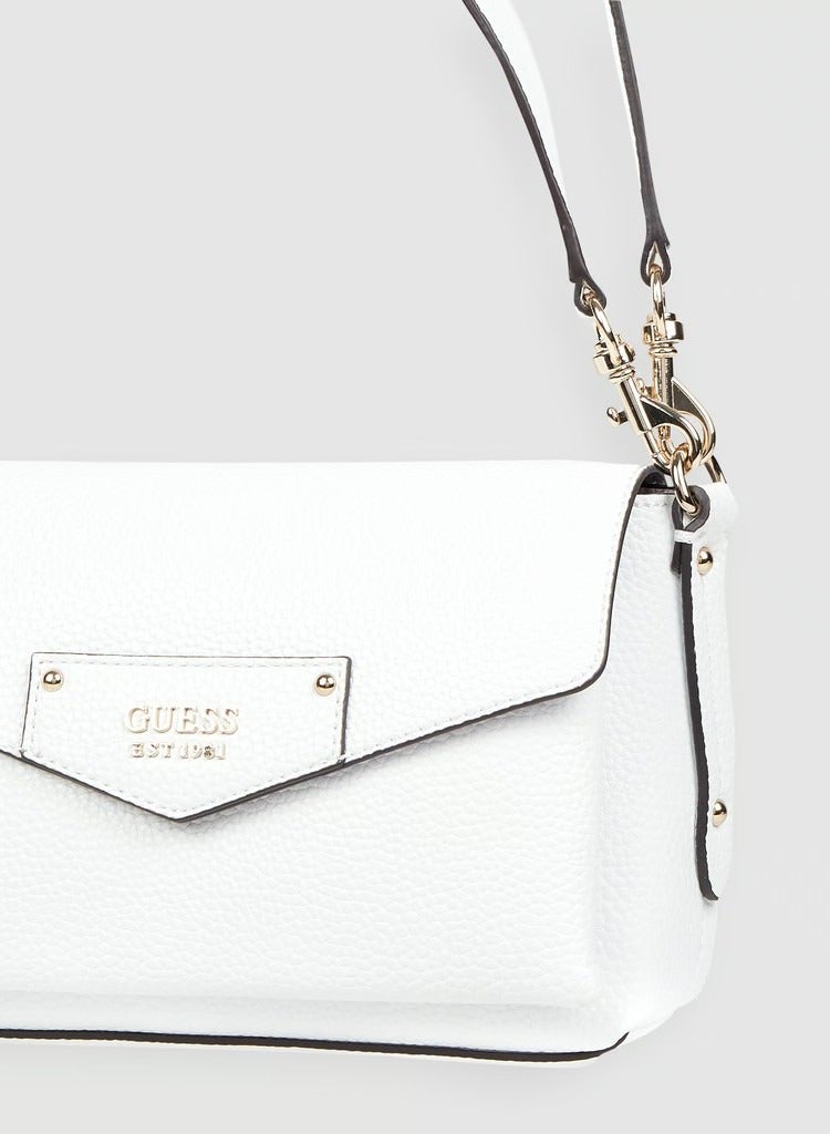 Brenton Mini Shoulder Bag,PU leather,25X15X7cm,white