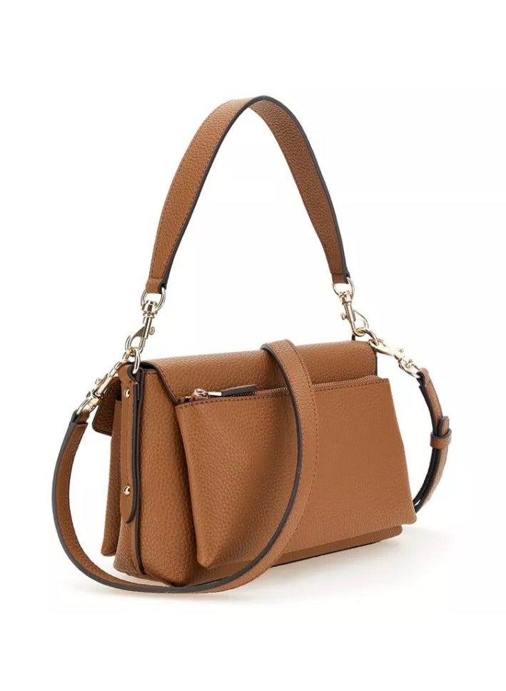 Eco Brenton Flap Shoulder Bag Caramel,25X15X7cm,Brown