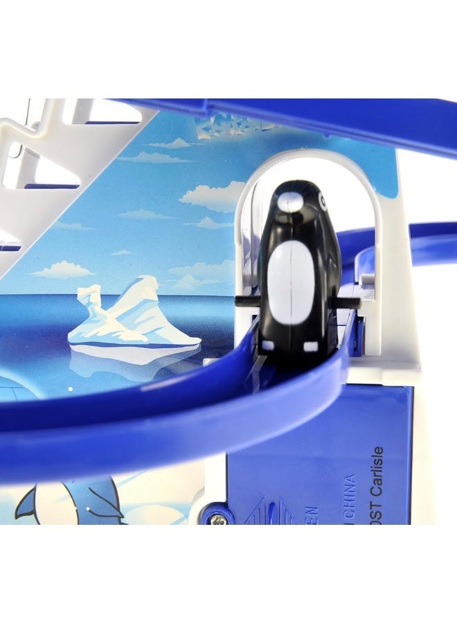 PowerTRC Penguin Slide Play Set, Jolly Penguin Race Stair Climbing Sliding Track Toy Set for Kids Toddlers (13 inches)
