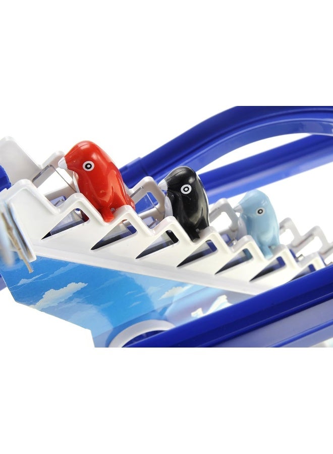 PowerTRC Penguin Slide Play Set, Jolly Penguin Race Stair Climbing Sliding Track Toy Set for Kids Toddlers (13 inches)