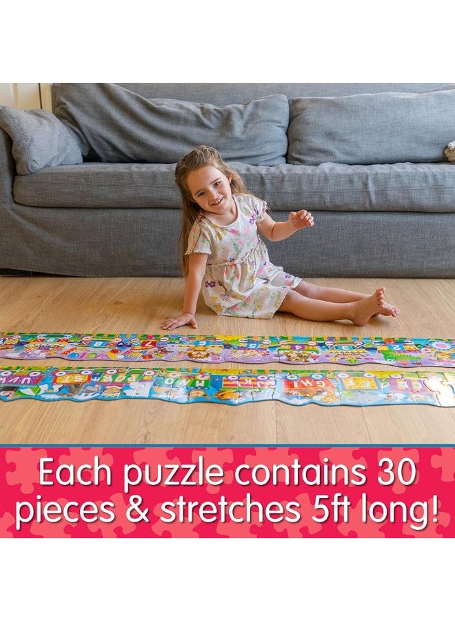 The Learning Journey: Puzzle Doubles - Giant ABC & 123 Train Floor Puzzles - Large Floor Puzzles For Kids Ages 3-5 - Award Winning Toys