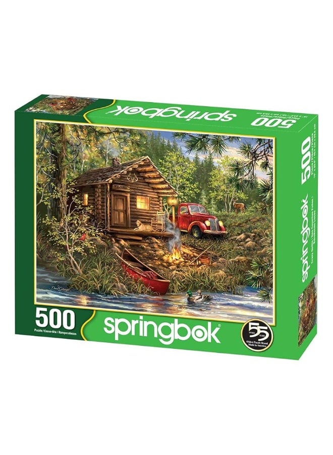 Springboks 500 Piece Jigsaw Puzzle Cozy Cabin Life  Made in USA