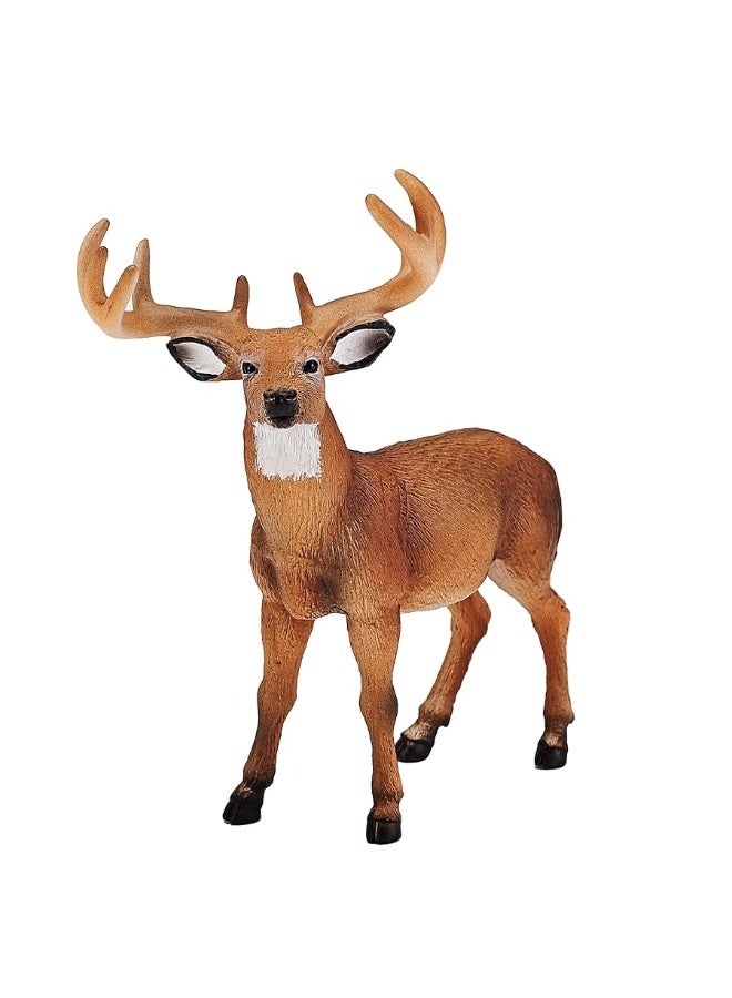 MOJO White Tail Buck Deer Realistic International Wildlife Toy Replica Hand Painted Figurine