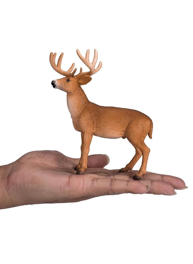 MOJO White Tail Buck Deer Realistic International Wildlife Toy Replica Hand Painted Figurine