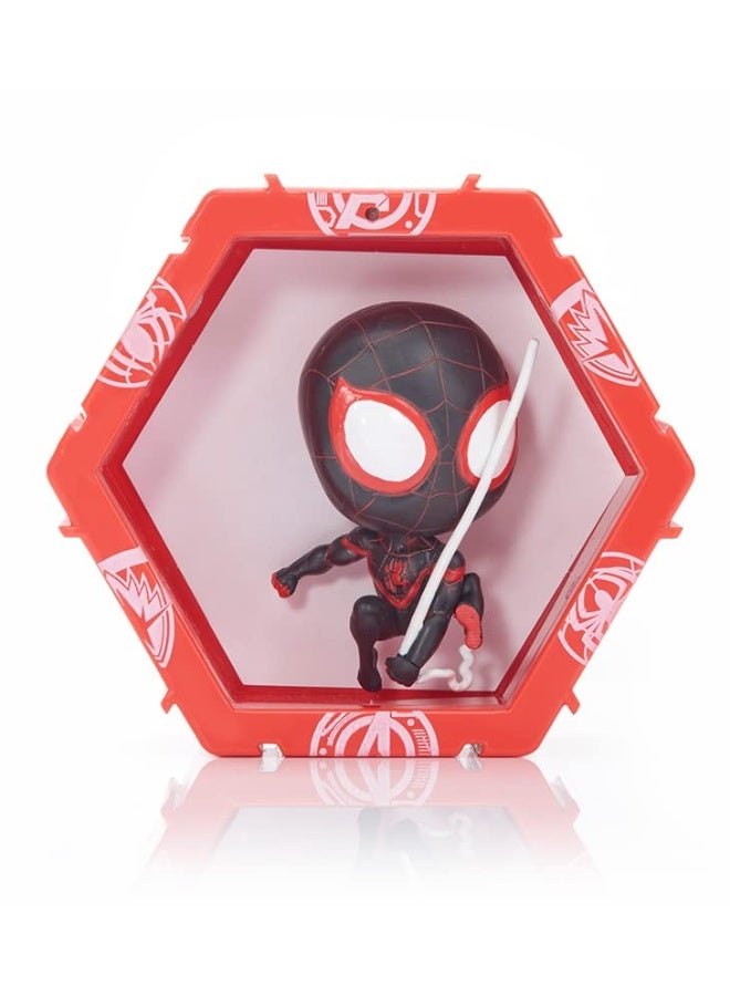 WOW PODS Spiderman Collection  Miles Morales  Superhero LightUp BobbleHead Figure  Official Marvel Collectable Toys  Gifts 4 inches