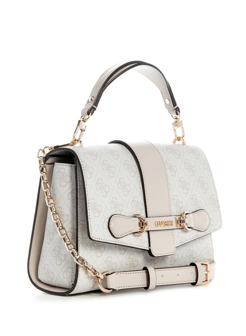 Bolsa Satchel Flap Guess Nolana,24X17X8CM,White