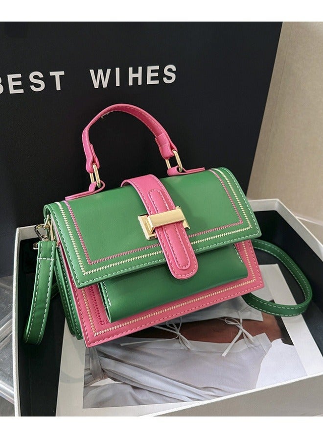 Women's Fashion Color blocked Shoulder Bag Handbag Slant Hanging Small Square Bag