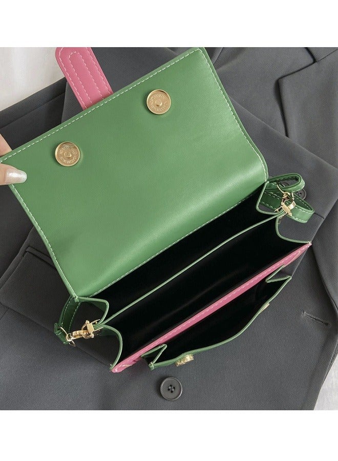 Women's Fashion Color blocked Shoulder Bag Handbag Slant Hanging Small Square Bag