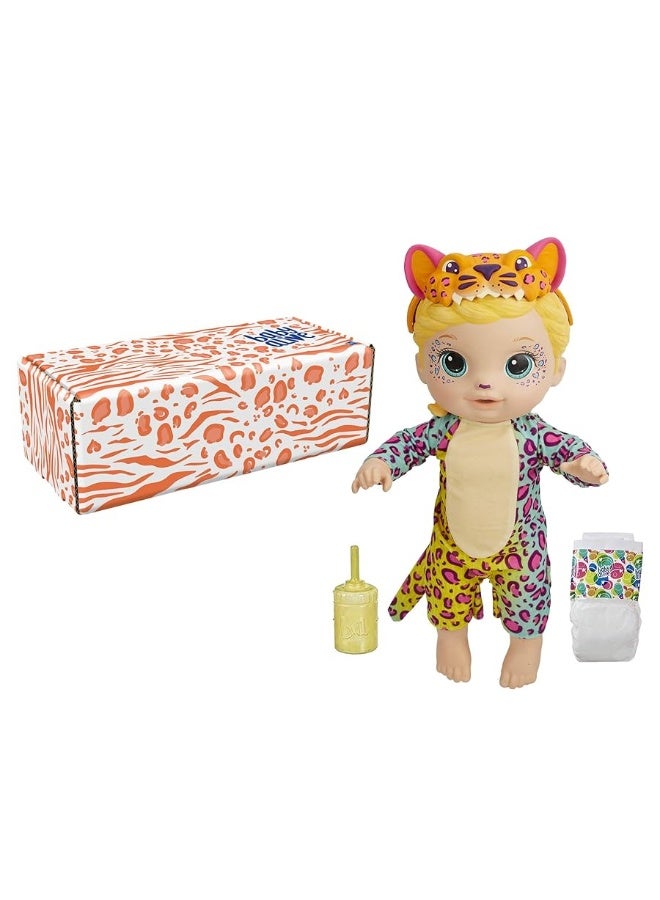 Baby Alive Rainbow Wildcats Doll, Leopard, Accessories, Drinks, Wets, Leopard Toy for Kids Ages 3 Years and Up, Blonde Hair