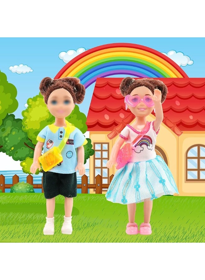19 Pcs Mini 6 inch Doll Clothes and Accessories Including 4 Sets Fashion Dresses 4 Casual Tops and Pants Outifits 4 Swimsuits with 3 Shoes 2 Glasses 2 and Shoulder Bag for 5.3-6 Inch Dolls