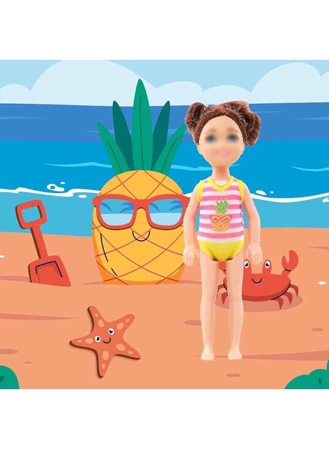 19 Pcs Mini 6 inch Doll Clothes and Accessories Including 4 Sets Fashion Dresses 4 Casual Tops and Pants Outifits 4 Swimsuits with 3 Shoes 2 Glasses 2 and Shoulder Bag for 5.3-6 Inch Dolls