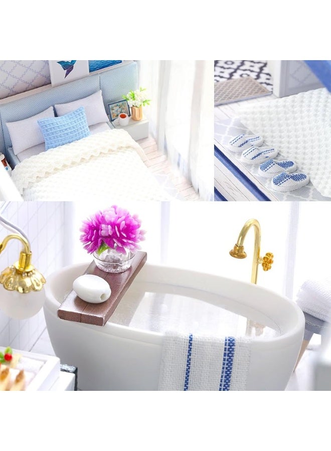 DIY Miniature Dollhouse Kit,UniHobby Time Apartment DIY Dollhouse Kit with Wooden Furniture Light Gift House Toy for Adults