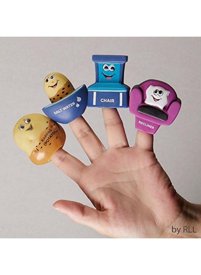 Mah Nishtana Vinyl Finger Puppets Set of 8 | Passover Gifts Pesach Seder Jewish Holiday Party Educational Playful Learning Goodie Bag Favors!