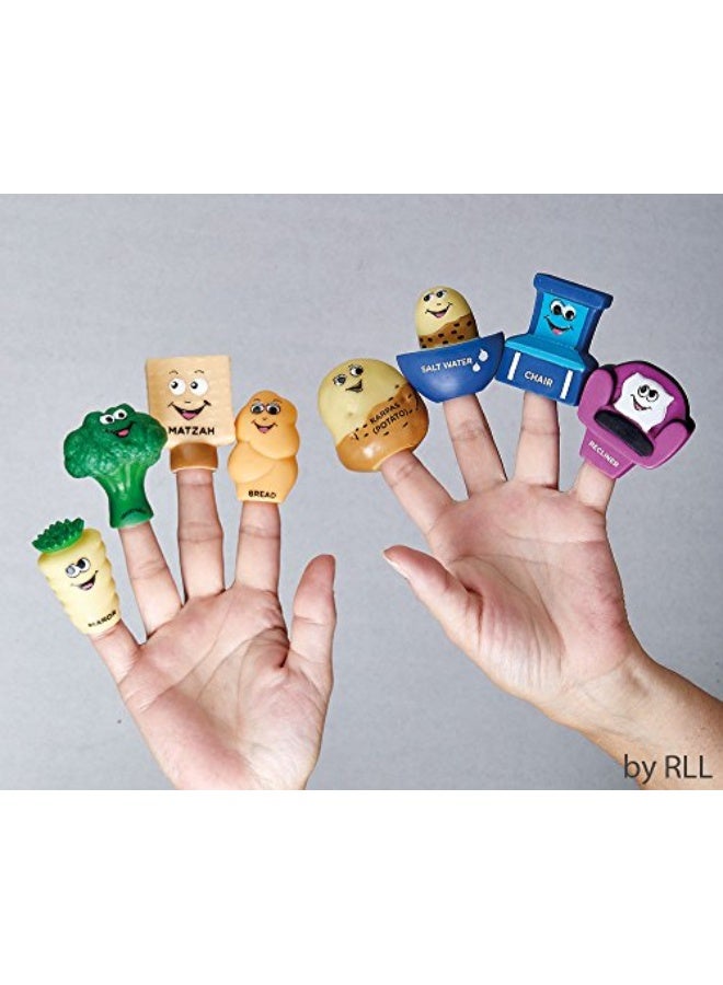 Mah Nishtana Vinyl Finger Puppets Set of 8 | Passover Gifts Pesach Seder Jewish Holiday Party Educational Playful Learning Goodie Bag Favors!