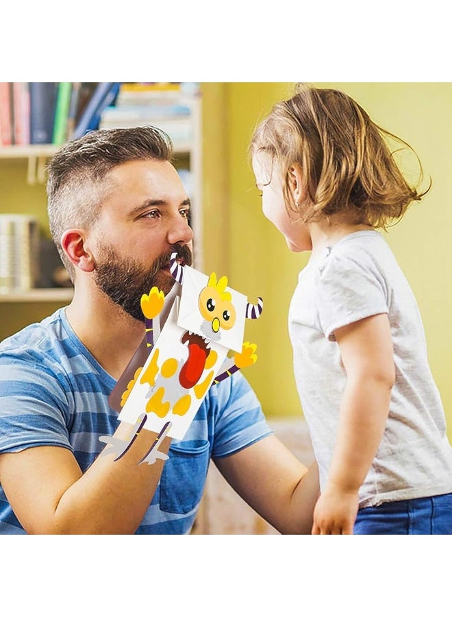 WATINC 9Pack Monster Hand Puppets Art Craft Paper Sock Puppet Toys DIY Making Your Own Puppet Kits Early Learning Classroom Family Storytelling Games Pretend Party Supplies Valentine's Day Gift