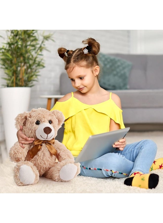 Civaner 4 Pack 14 Inches Christmas Bear Plush Stuffed Animals Cute Soft Bears Bulk for Girls Boys Girlfriend Light Brown