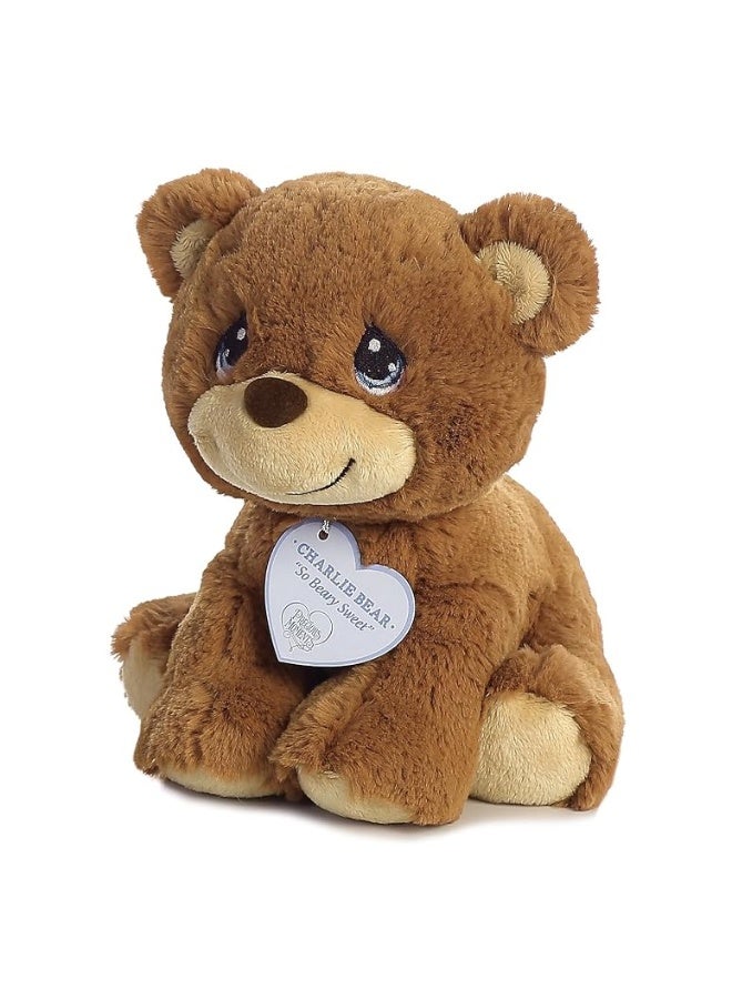 AuroraÂ® Inspirational Precious Momentsâ„¢ Charlie Bear Stuffed Animal - Cherished Memories - Enduring Comfort - Brown 8.5 Inches