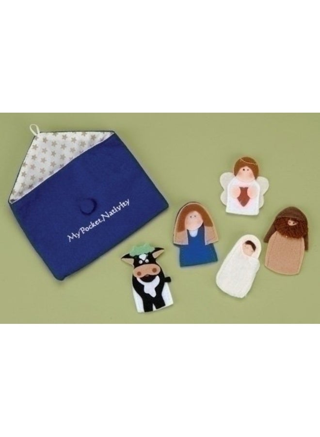 My Pocket Nativity Felt Finger Puppets 6 Piece Set with Pouch