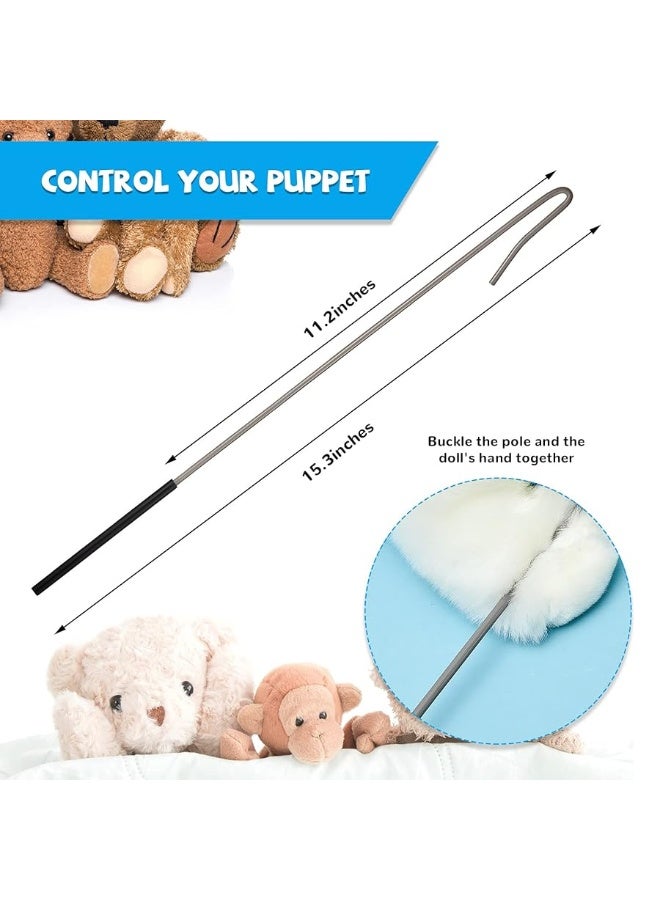 4 Pieces Puppet Rods Metal Puppet Hand Stick Accessories Stainless Steel Puppet Arm Control Rod Rubber Sleeve for Puppet Arm or Full Body (15.4 Inch)