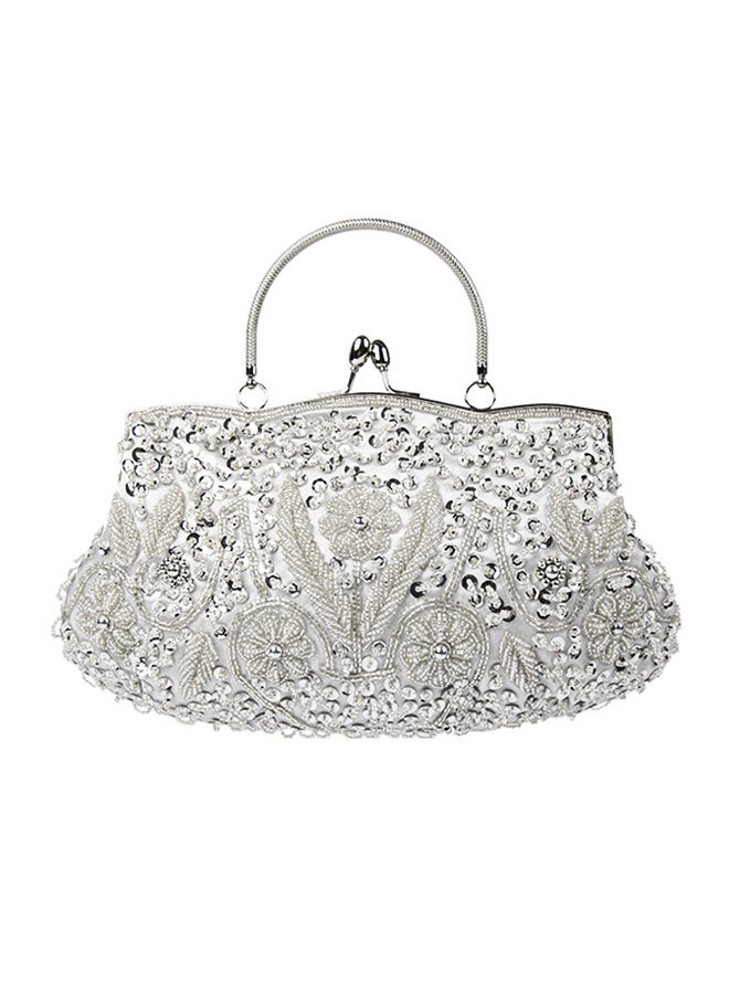 Trendy Evening Clutch Bag Silver