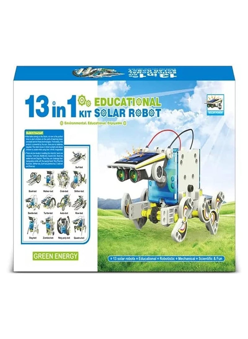 13 in 1 Assembling Solar Robot Kit, Educational stem engineering toys Toys for kids , 190 Pieces Robotics Educational Toy Set For Kids With Tools to improve creativity