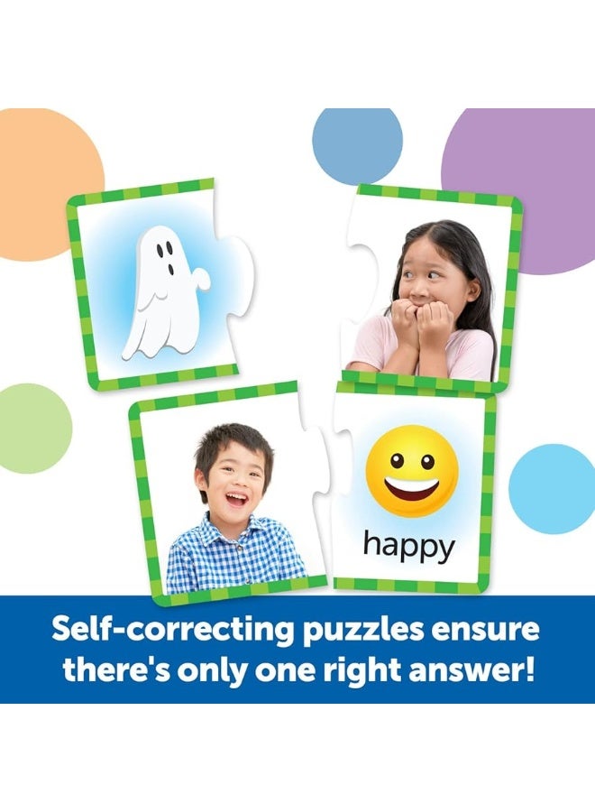 Learning Resources Feelings  Emotions Puzzle Cards 48 Pieces Ages 3 Social Skills Toys Speech Therapy Materials Social Emotional Learning Toys and Games for Kids