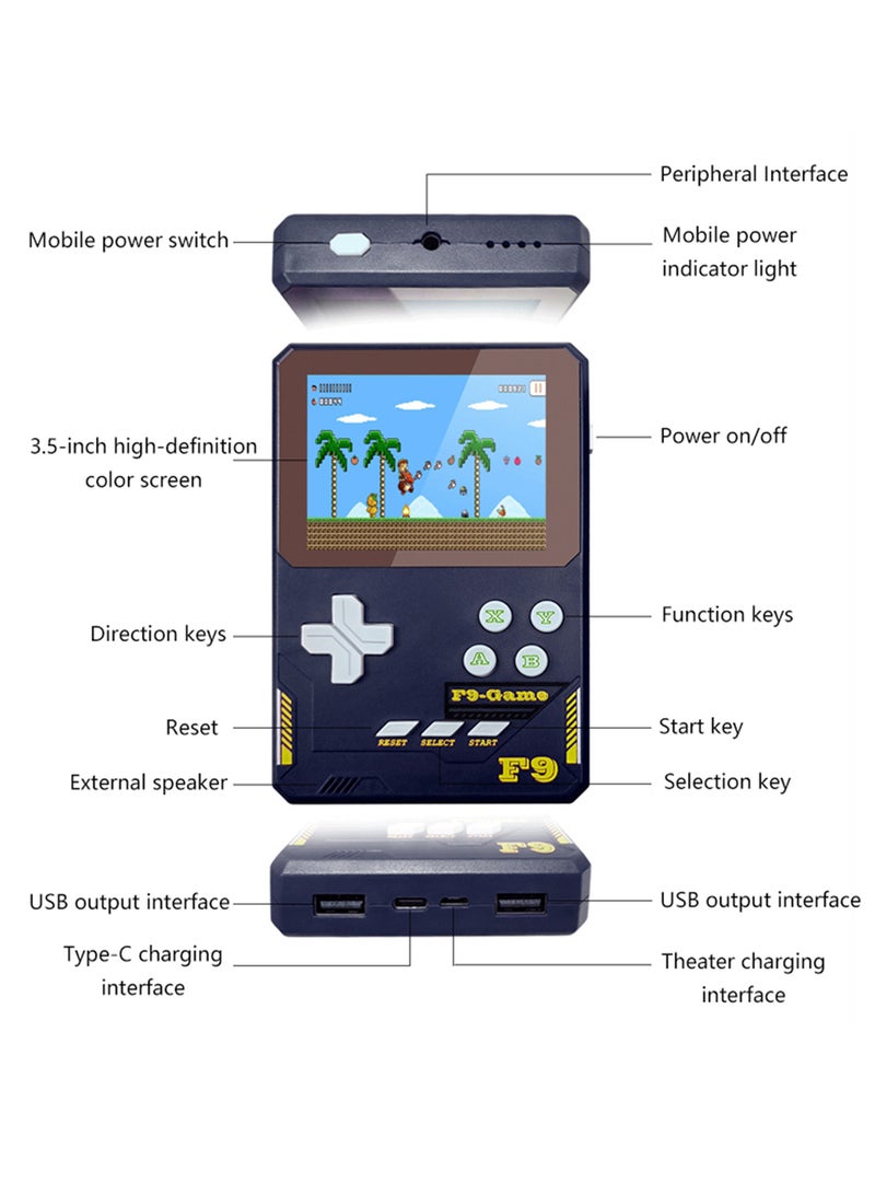 Retro Handheld Game Console,Handheld Game Console， 500+ Classical FC Games,Portable Gaming Kids Electronics with Color case Mini Video Games Support Connecting TV