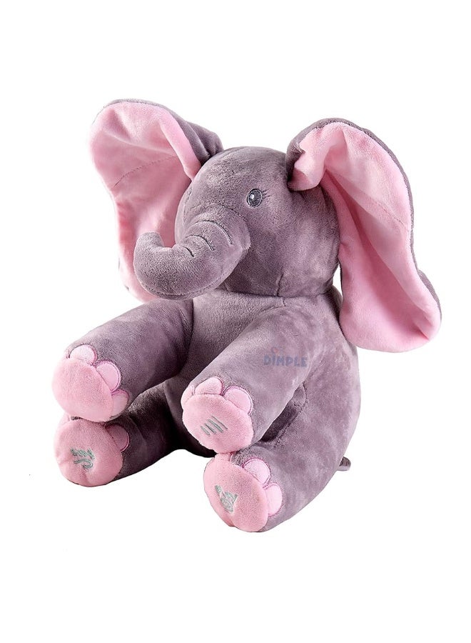 Dimple Kaia Interactive Animated Singing & Peek-A-Boo Plush Elephant Baby Stuffed Animal with Floppy Ears, Engaging Musical Infant Baby Toys for Kids - DC12696