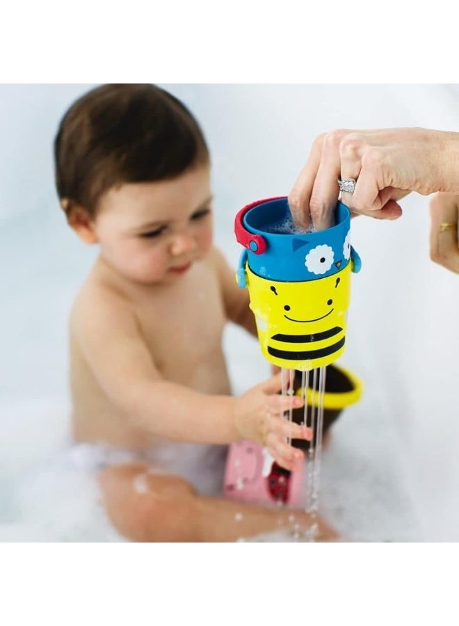 Skip Hop Baby Bath Toy, Zoo Stack & Pour Buckets