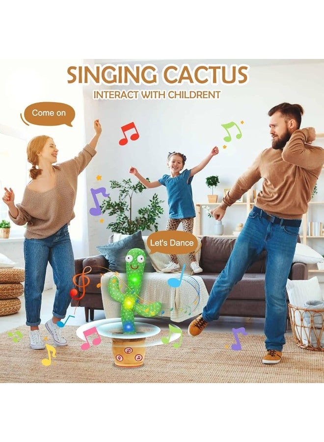 Dancing Cactus Talking Baby Toys, Talking Cactus Mimicking Toys Repeating What You Say Singing Recording with Volume Adjustable & 120 English Songs Plush Toy Birthday Gifts for Kids Boys Girls