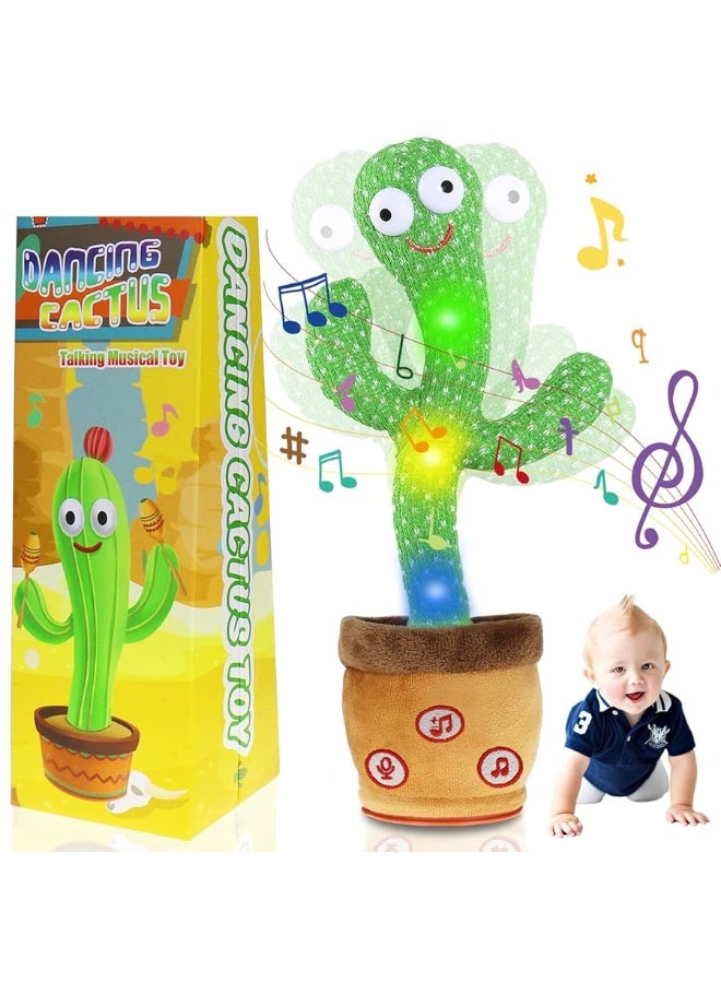 Dancing Cactus Talking Baby Toys, Talking Cactus Mimicking Toys Repeating What You Say Singing Recording with Volume Adjustable & 120 English Songs Plush Toy Birthday Gifts for Kids Boys Girls