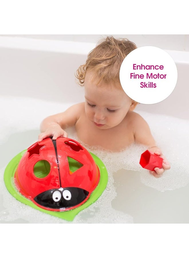 Edushape Ladybug Sorter - Sorting Bathtub Toys - Early Child Development Learning Educational Toy - Toddler Bath Toys - Baby Bath Toys for Toddlers 1-3 Teaches Cause & Effect, Cognitive Skills