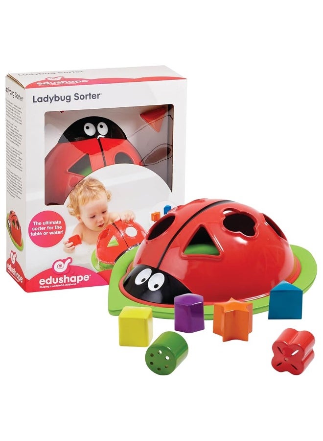 Edushape Ladybug Sorter - Sorting Bathtub Toys - Early Child Development Learning Educational Toy - Toddler Bath Toys - Baby Bath Toys for Toddlers 1-3 Teaches Cause & Effect, Cognitive Skills