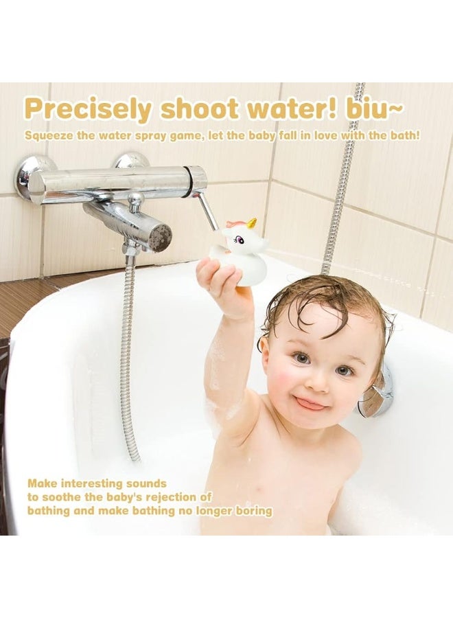 Baby Bath Toys Cute Unicorn Spray Toys Bathroom Rubber Floating Bathtub Squirt Toys for Toddlers Infants 6-12 Months Girl Ideal Gifts Value Pack 4pcs Set