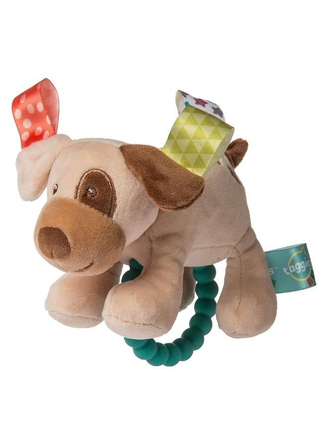 Taggies Soft Baby Rattle with Teether Ring, 6-Inches, Buddy Dog