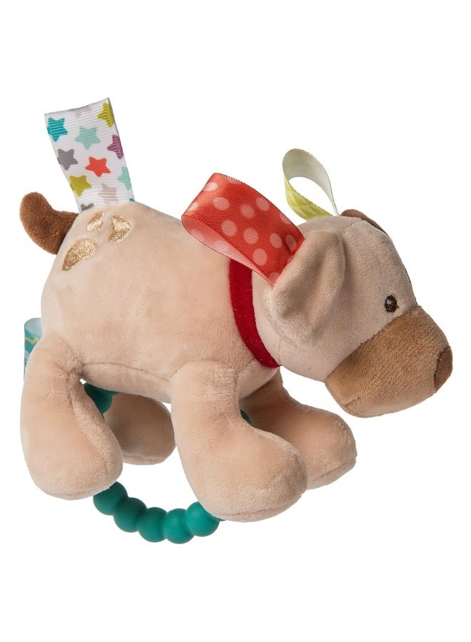 Taggies Soft Baby Rattle with Teether Ring, 6-Inches, Buddy Dog