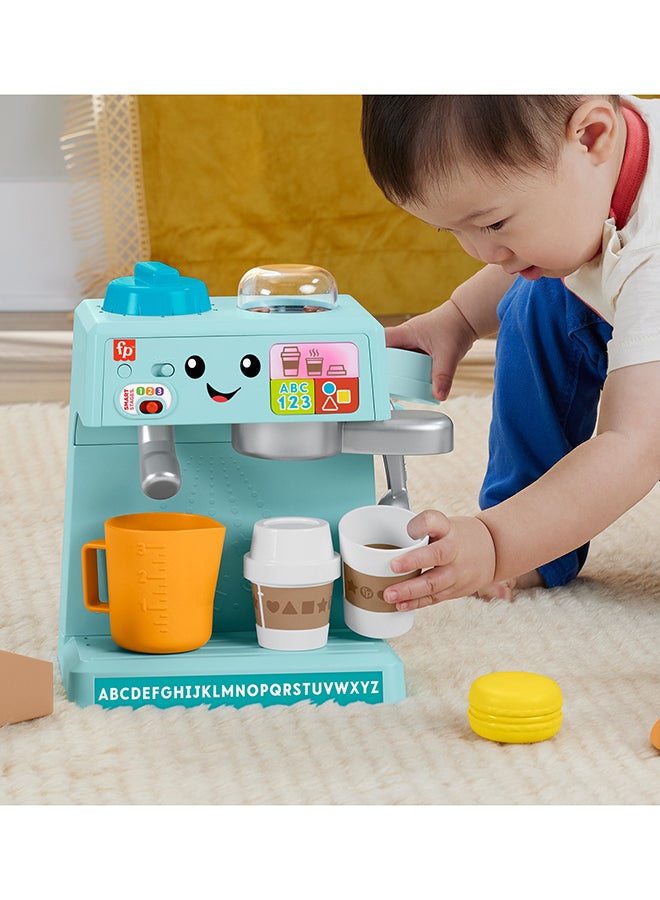 Toddler Toy Laugh & Learn Coffee Café Musical Playset With Educational Songs & 10 Pretend Play Pieces For Kids Ages 18+ Months
