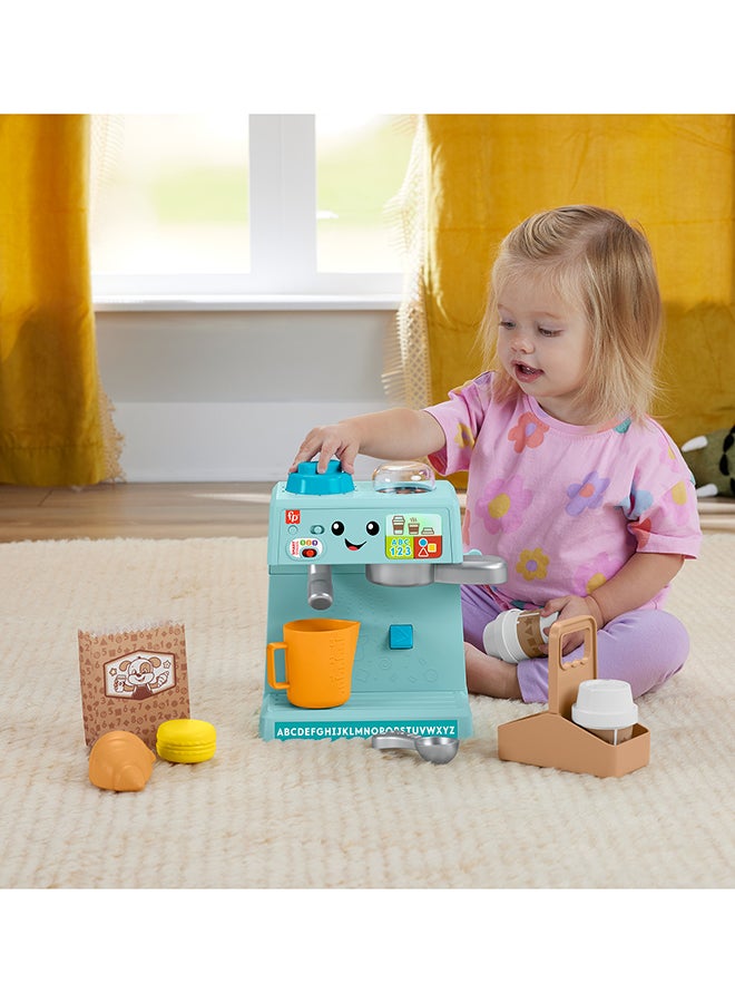 Toddler Toy Laugh & Learn Coffee Café Musical Playset With Educational Songs & 10 Pretend Play Pieces For Kids Ages 18+ Months