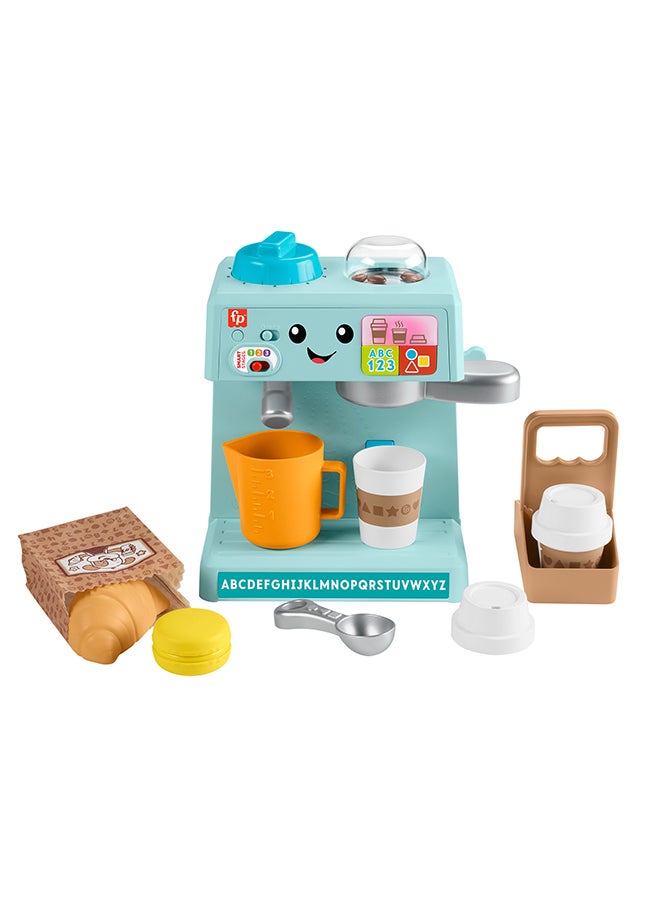 Toddler Toy Laugh & Learn Coffee Café Musical Playset With Educational Songs & 10 Pretend Play Pieces For Kids Ages 18+ Months