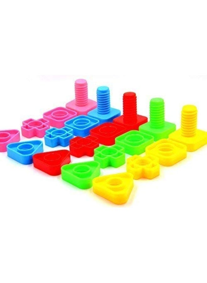RAINBOW TOYFROG Jumbo Nuts and Bolts Toddler Toys - 40 Busy Bolts with Storage Tote & Book - Toddler & Baby Occupational Therapy Toys - Develop Fine Motor Skills Through Play
