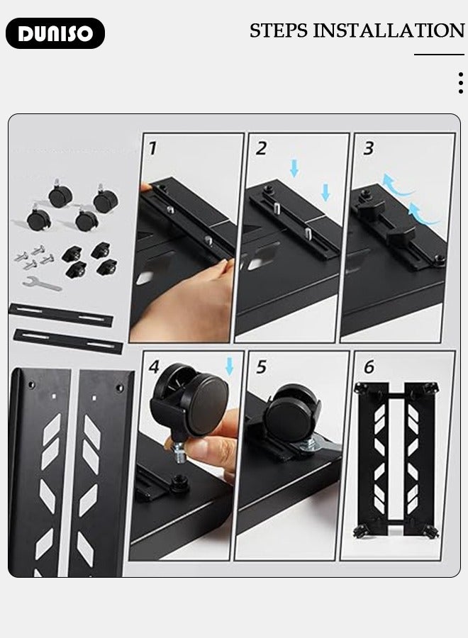 Adjustable CPU Stand, Mobile PC Rack,Hollow Cooling Pc Host Tower Stand, CPU Bracket cart with Wheels，Desktop PC Host Base Tray,Movable Pulley Chassis Shelf, Computer Tower Stand, CPU Holder Stand for Home, Office