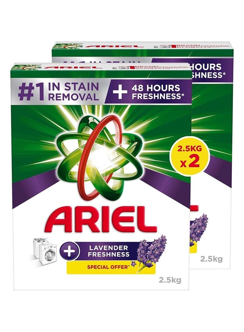 Ariel Automatic Lavender Laundry Detergent Powder, 2x2.5Kg