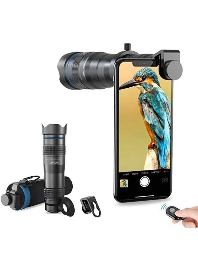 APEXEL APL-JS28X HD 28X Metal Single-tube Phone Telephoto Lens with Manual Focus for Most Smartphones for Traveling Sport Events Concert Bird Watching Photography