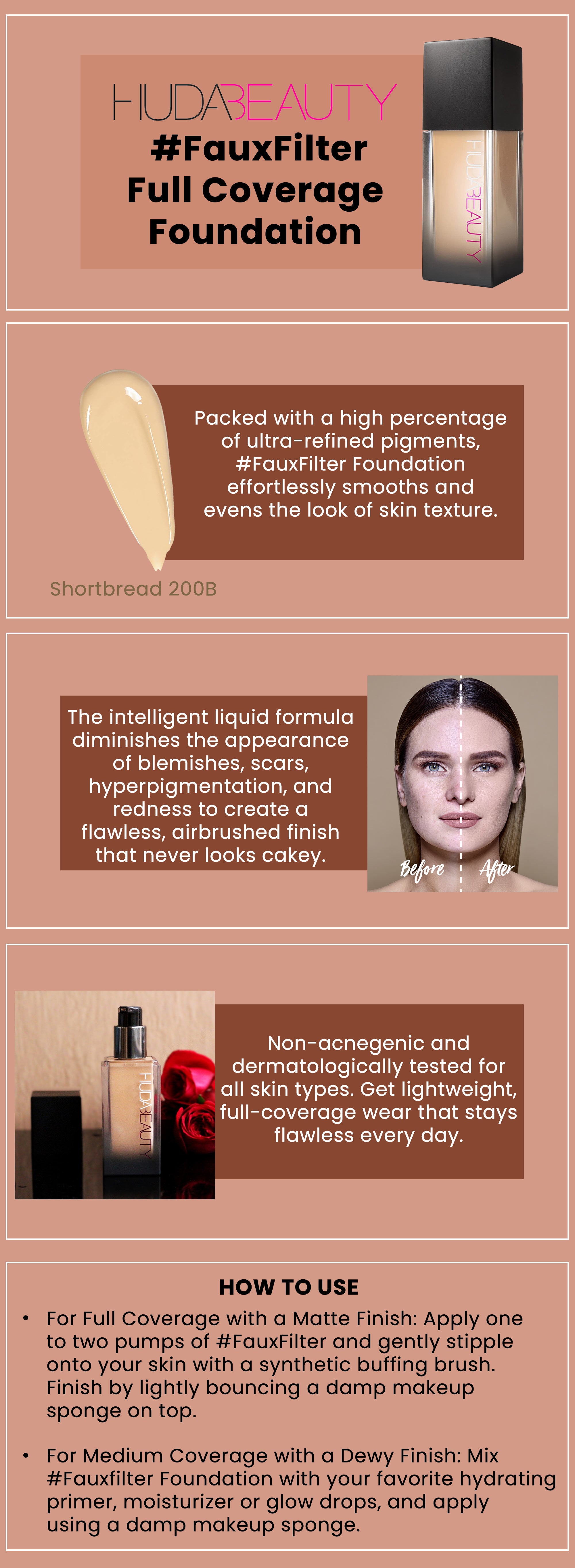 Full Coverage Faux Filter Liquid Foundation Shortbread 200B