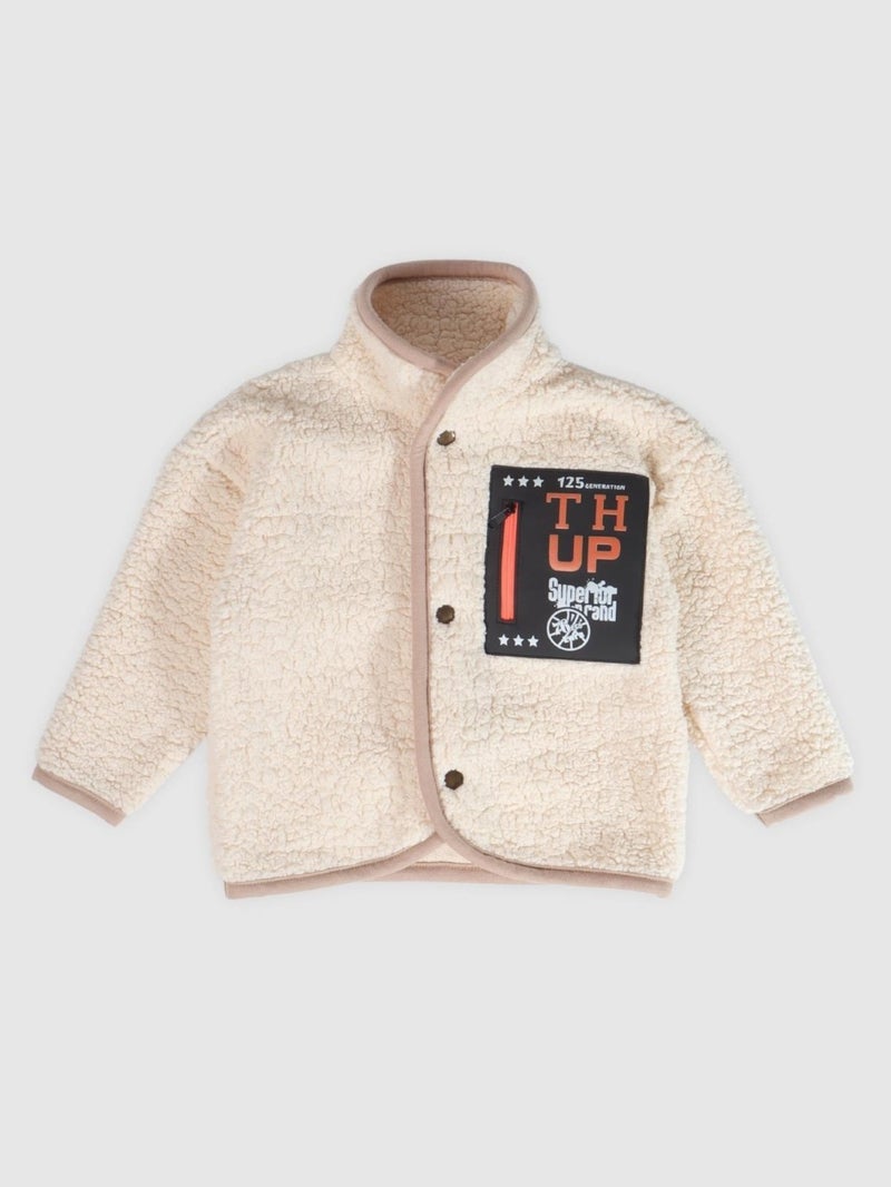 Teddy Child Lamb Plush Jacket Ecru 1-8 Years Old