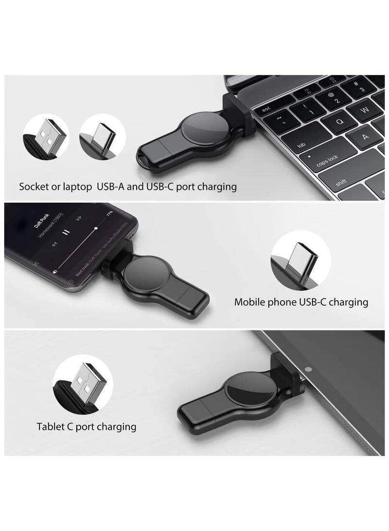 Watch Portable iWatch USB Wireless Charger Travel Cordless Charger With USB-A And USB-C Fast Charging Magnetic Cordless Travel Charger For Apple Watch