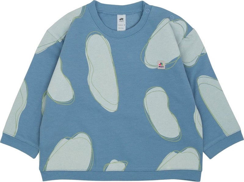 Snap-Shoulder Cloud Printed Sweatshirt