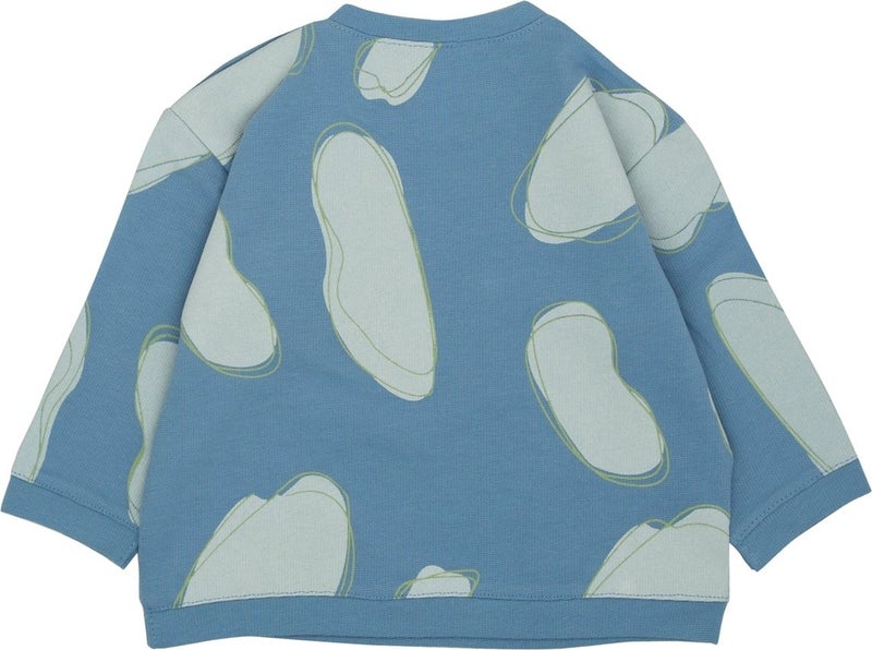 Snap-Shoulder Cloud Printed Sweatshirt