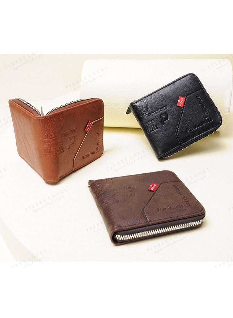 New Multi Card Three Fold Zipper Wallet