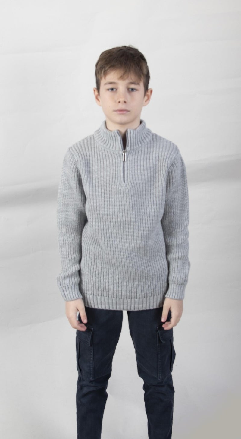 Alexandergardı High Collar Zippered Boy's SWEATER (C23-7108)